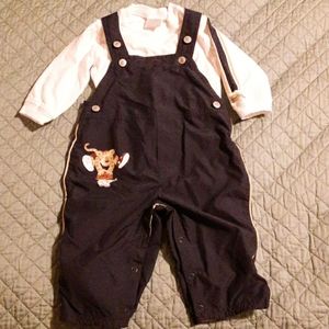 Carters Basketball themed overalls set